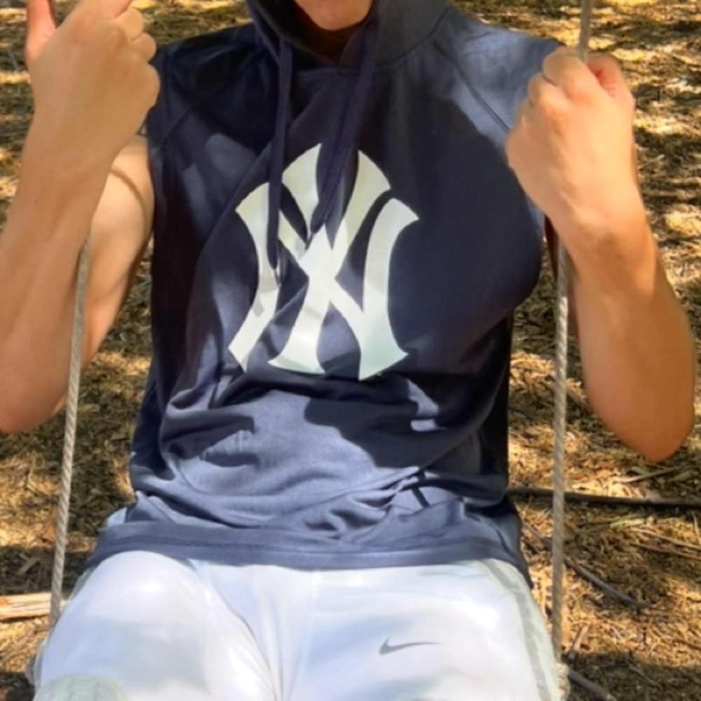 NEW YORK YANKEES STITCHES Sleeveless Hoodie JERSEY SHIRT MEN VEST TANK TOP SPORT